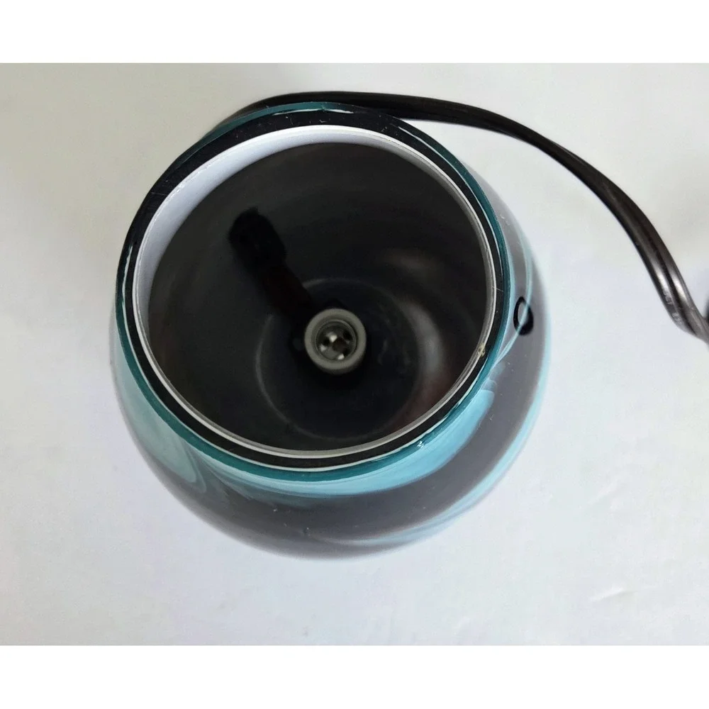 Intertek‎ Electric Accent Lamp Swirl Glass Aqua Teal Turquoise Brown Swirl 6